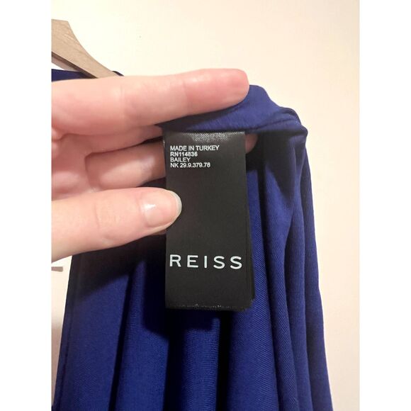 NWT Reiss Bailey Plunge Wrap Maxi Dress in Cobalt Blue Women's Size 4 - Picture 8 of 13